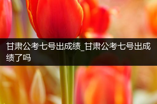 甘肃公考七号出成绩_甘肃公考七号出成绩了吗