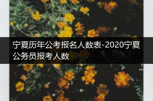 宁夏历年公考报名人数表-2020宁夏公务员报考人数