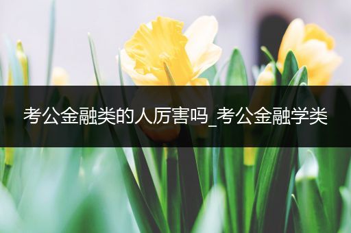 考公金融类的人厉害吗_考公金融学类