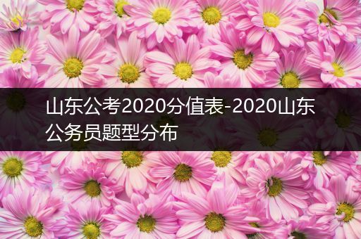 山东公考2020分值表-2020山东公务员题型分布