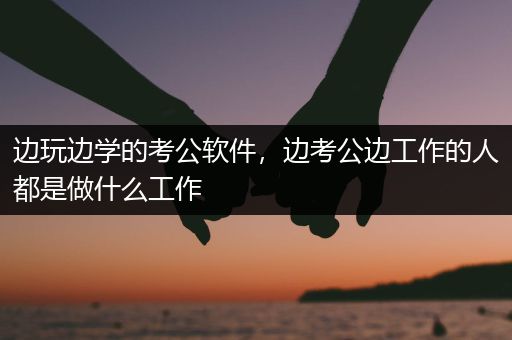 边玩边学的考公软件，边考公边工作的人都是做什么工作