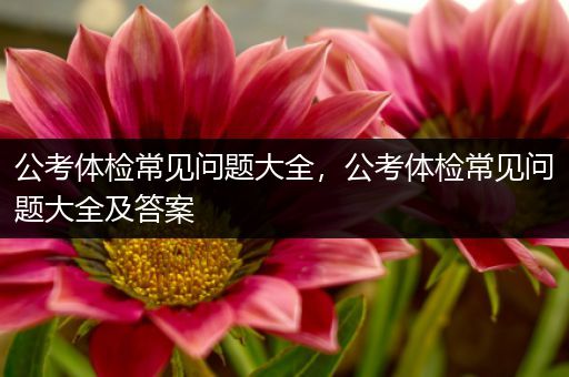 公考体检常见问题大全，公考体检常见问题大全及答案