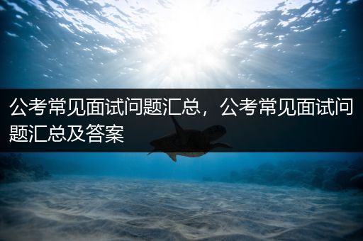公考常见面试问题汇总，公考常见面试问题汇总及答案