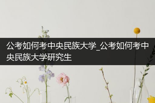 公考如何考中央民族大学_公考如何考中央民族大学研究生