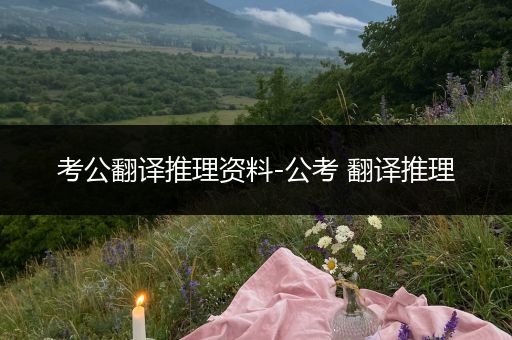 考公翻译推理资料-公考 翻译推理