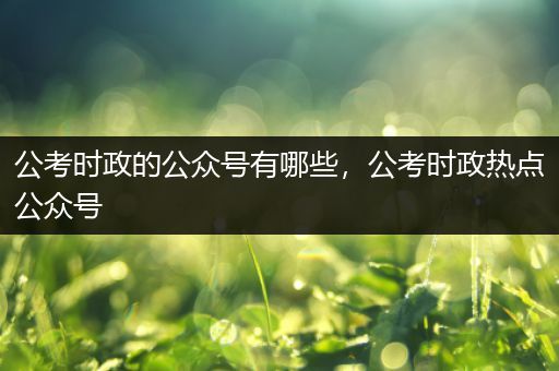公考时政的公众号有哪些，公考时政热点公众号