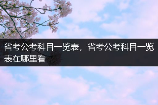 省考公考科目一览表，省考公考科目一览表在哪里看