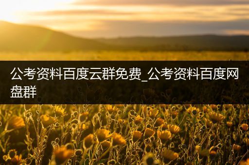 公考资料百度云群免费_公考资料百度网盘群