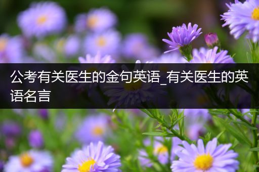 公考有关医生的金句英语_有关医生的英语名言