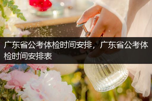 广东省公考体检时间安排，广东省公考体检时间安排表