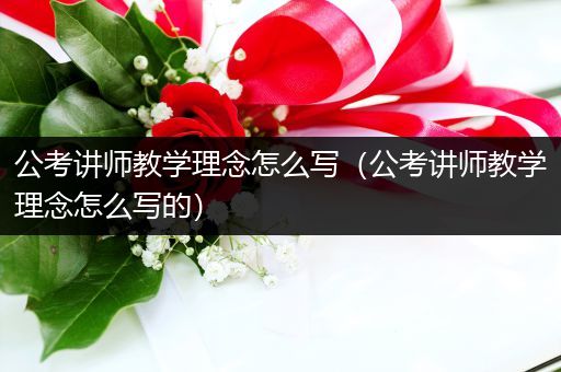 公考讲师教学理念怎么写（公考讲师教学理念怎么写的）