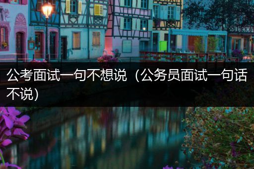 公考面试一句不想说（公务员面试一句话不说）