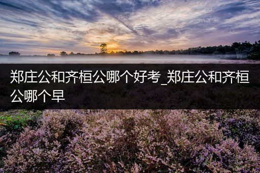 郑庄公和齐桓公哪个好考_郑庄公和齐桓公哪个早