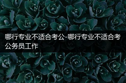 哪行专业不适合考公-哪行专业不适合考公务员工作