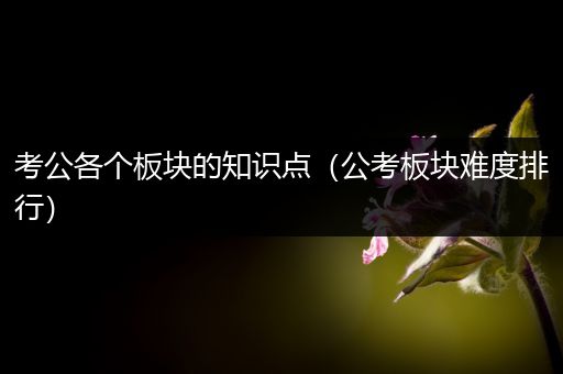 考公各个板块的知识点（公考板块难度排行）