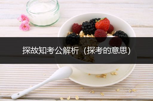 探故知考公解析（探考的意思）