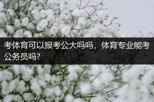 考体育可以报考公大吗吗，体育专业能考公务员吗?
