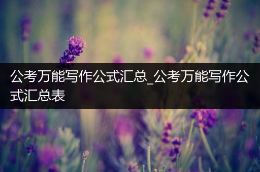 公考万能写作公式汇总_公考万能写作公式汇总表