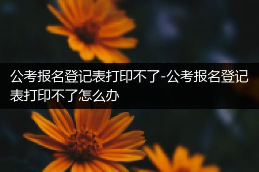 公考报名登记表打印不了-公考报名登记表打印不了怎么办