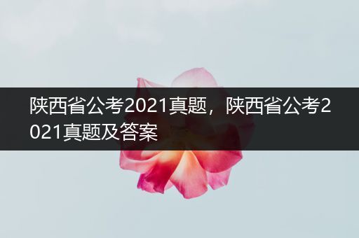 陕西省公考2021真题，陕西省公考2021真题及答案