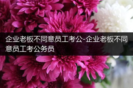 企业老板不同意员工考公-企业老板不同意员工考公务员