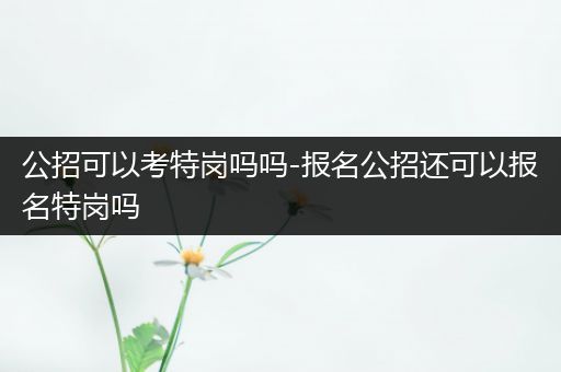 公招可以考特岗吗吗-报名公招还可以报名特岗吗