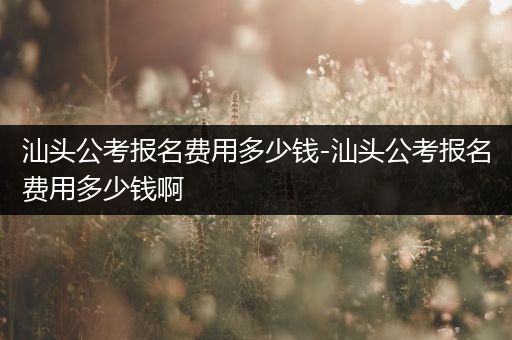 汕头公考报名费用多少钱-汕头公考报名费用多少钱啊