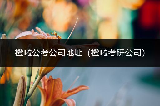 橙啦公考公司地址（橙啦考研公司）