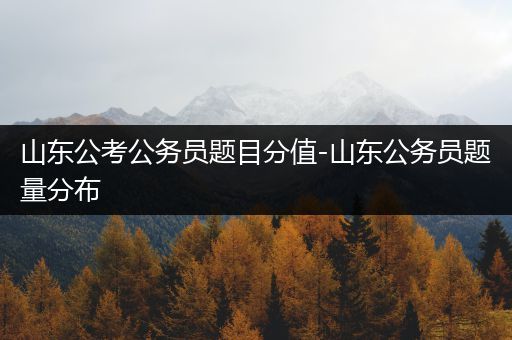 山东公考公务员题目分值-山东公务员题量分布