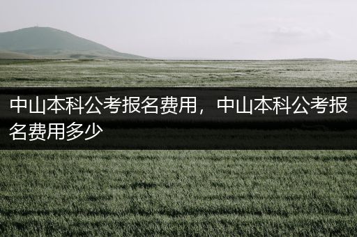 中山本科公考报名费用，中山本科公考报名费用多少