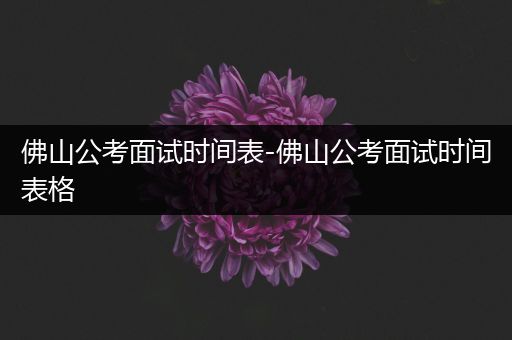 佛山公考面试时间表-佛山公考面试时间表格