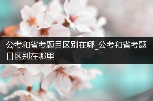 公考和省考题目区别在哪_公考和省考题目区别在哪里
