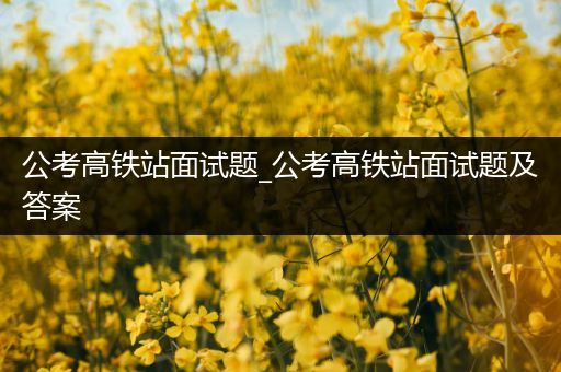 公考高铁站面试题_公考高铁站面试题及答案