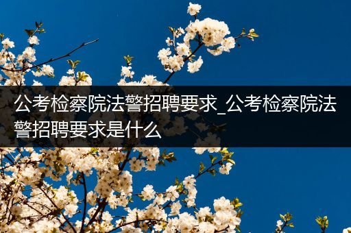 公考检察院法警招聘要求_公考检察院法警招聘要求是什么