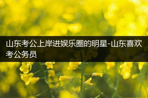 山东考公上岸进娱乐圈的明星-山东喜欢考公务员