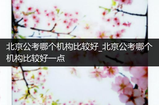 北京公考哪个机构比较好_北京公考哪个机构比较好一点