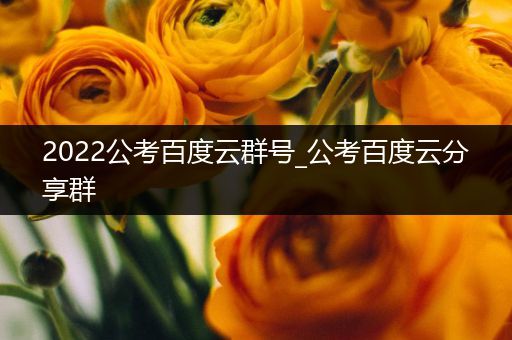 2022公考百度云群号_公考百度云分享群