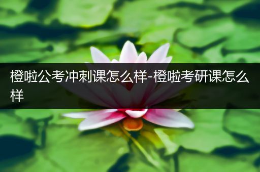 橙啦公考冲刺课怎么样-橙啦考研课怎么样
