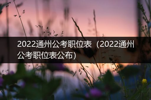 2022通州公考职位表（2022通州公考职位表公布）