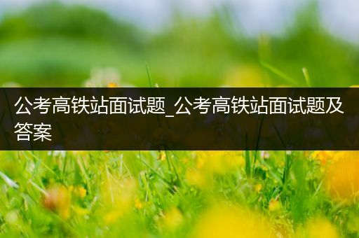 公考高铁站面试题_公考高铁站面试题及答案