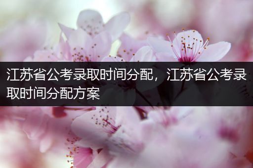 江苏省公考录取时间分配，江苏省公考录取时间分配方案