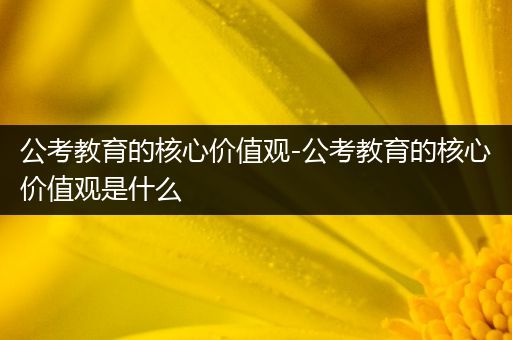 公考教育的核心价值观-公考教育的核心价值观是什么