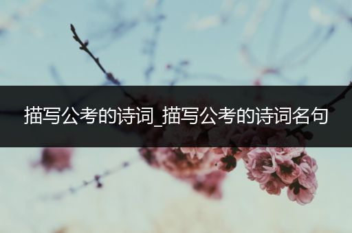描写公考的诗词_描写公考的诗词名句