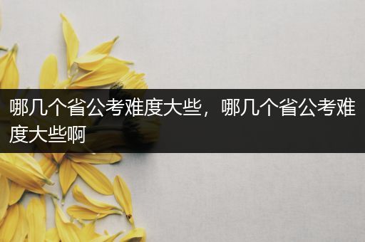 哪几个省公考难度大些，哪几个省公考难度大些啊