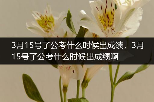 3月15号了公考什么时候出成绩，3月15号了公考什么时候出成绩啊