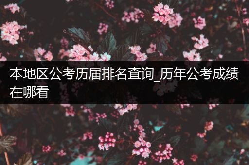 本地区公考历届排名查询_历年公考成绩在哪看