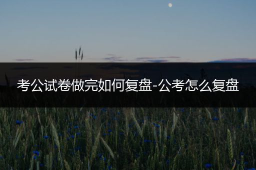 考公试卷做完如何复盘-公考怎么复盘