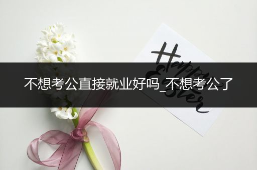 不想考公直接就业好吗_不想考公了