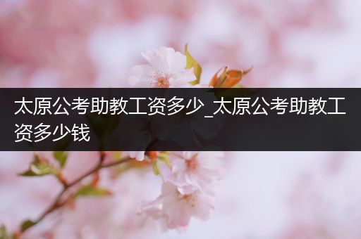 太原公考助教工资多少_太原公考助教工资多少钱
