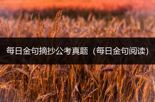 每日金句摘抄公考真题（每日金句阅读）